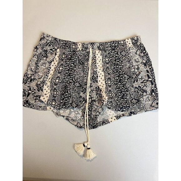 Bebop Clothing Black & White flowy shorts elastic waist with pockets size M - Picture 1 of 10
